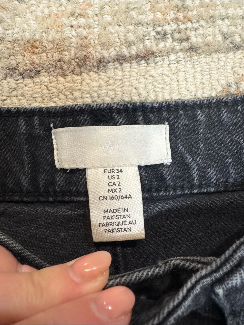 H&M Dark Denim Grey Wide-Leg High-Rise Jeans - Picture 4 of 6